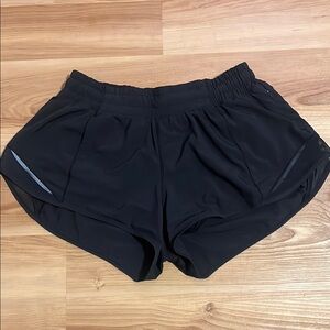 Lululemon Athletica Black Hotty Hot Low Rise Shorts